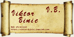 Viktor Binić vizit kartica